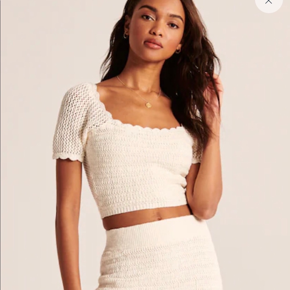 Abercrombie & Fitch Matching Crochet Crop Top M